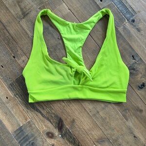 L*Space Acid Green Ribbed Tara Bkini Top, DD Cup